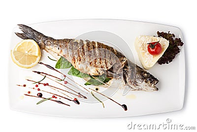 Grilled bream fish Stock Photo