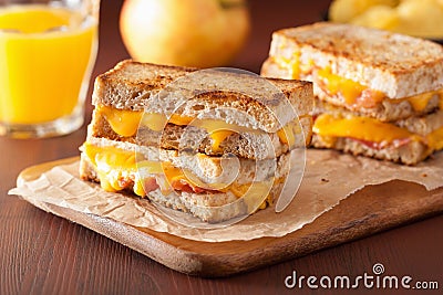 Grilled cheese and bacon sandwich Stock Photo