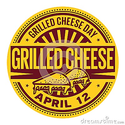 Grilled Cheese Day stamp Vector Illustration