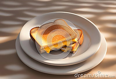 A grilled cheese in a plate on the table Stock Photo