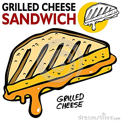 Grilled Cheese Sandwich Vector Illustration