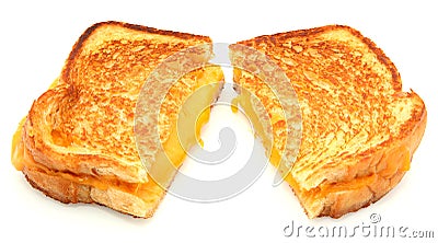 Grilled Cheese Sandwich Isolated On White Stock Photo