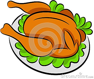 Grilled chicken Vector Illustration