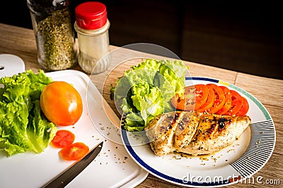 Grilled chicken breast Stock Photo