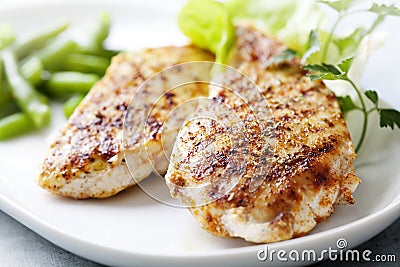 Grilled chicken brest fillet Stock Photo