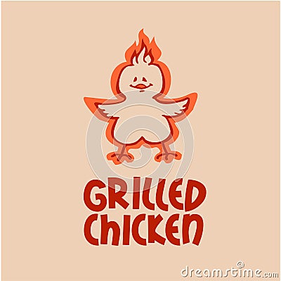 Grilled chicken. Company logo Vector Illustration