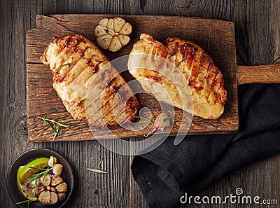 Grilled chicken fillet Stock Photo