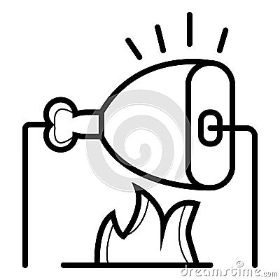 Grilled chicken icon Cartoon Illustration