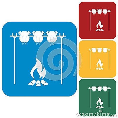 Grilled chicken icon Vector Illustration