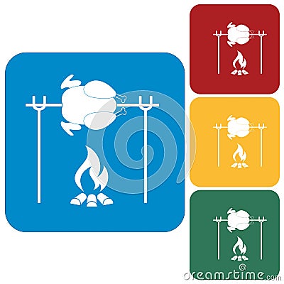 Grilled chicken icon Vector Illustration