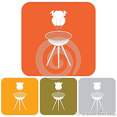 Grilled chicken icon Vector Illustration