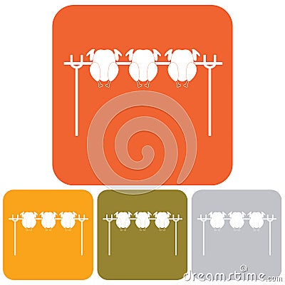 Grilled chicken icon Vector Illustration