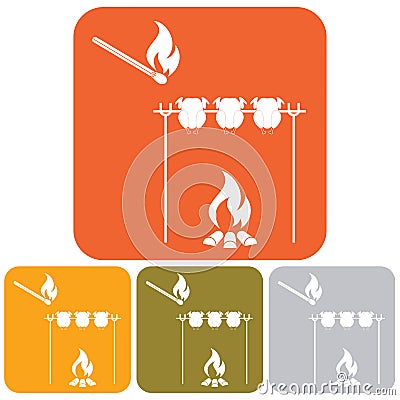 Grilled chicken icon Vector Illustration