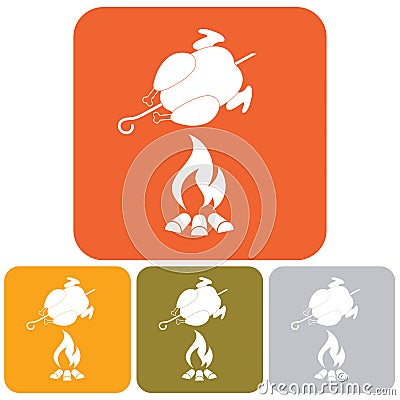 Grilled chicken icon Vector Illustration