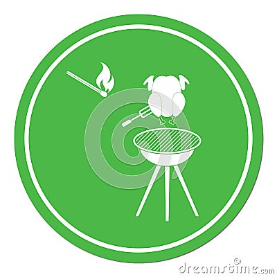 Grilled chicken icon Vector Illustration