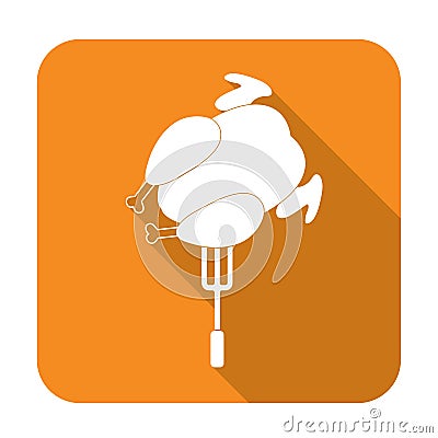 Grilled chicken icon Vector Illustration