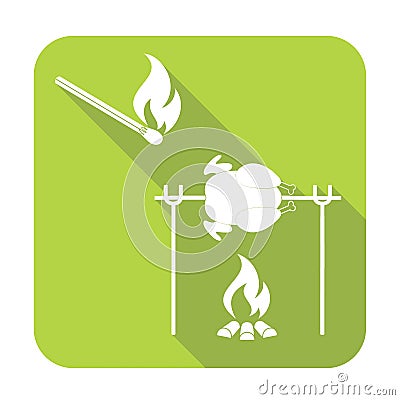 Grilled chicken icon Vector Illustration