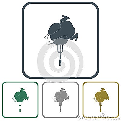 Grilled chicken icon Vector Illustration