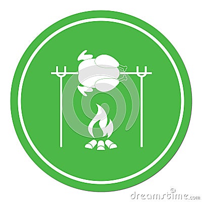 Grilled chicken icon Vector Illustration