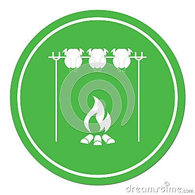 Grilled chicken icon Vector Illustration