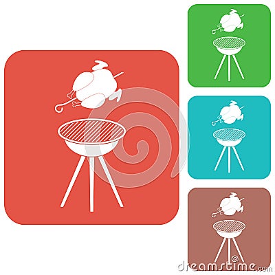 Grilled chicken icon Vector Illustration