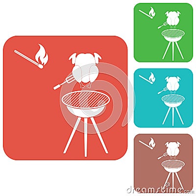 Grilled chicken icon Vector Illustration