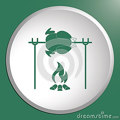 Grilled chicken icon Vector Illustration