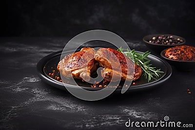 Grilled chicken legs with spices Stock Photo