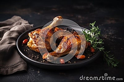 Grilled chicken legs with spices Stock Photo