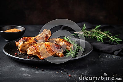 Grilled chicken legs with spices Stock Photo