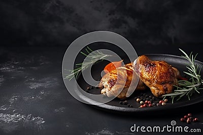 Grilled chicken legs with spices Stock Photo