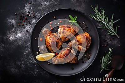 Grilled chicken legs with spices Stock Photo