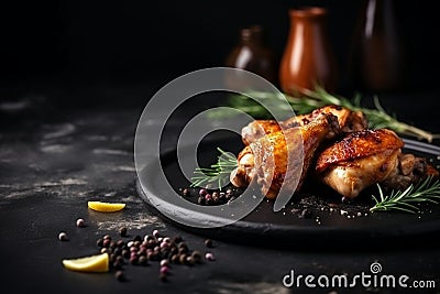 Grilled chicken legs with spices Stock Photo