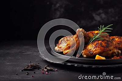 Grilled chicken legs with spices Stock Photo