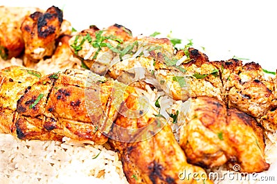 Grilled chicken with rice Stock Photo