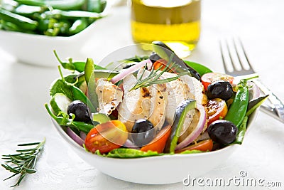 Grilled Chicken salad Stock Photo