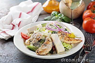 Grilled chicken salad Stock Photo