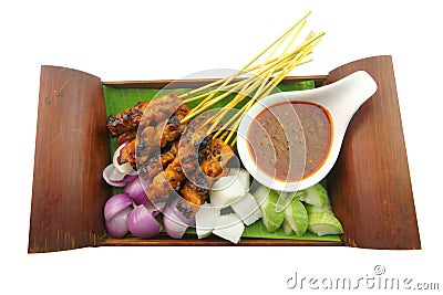 Grilled Chicken Satay Stock Photo