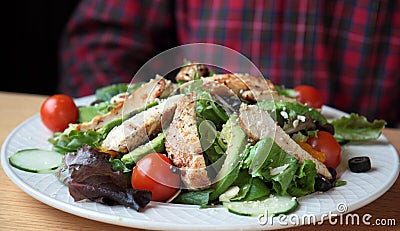 Grilled Chicken Sesame Salad Stock Photo