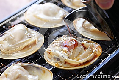 Grilled clams, japanese food Stock Photo