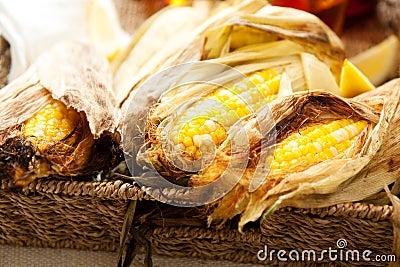 Grilled Corn Stock Photo