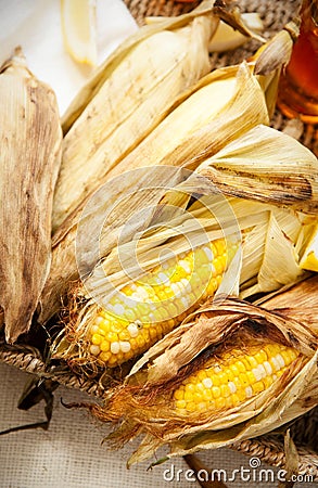 Grilled Corn Stock Photo