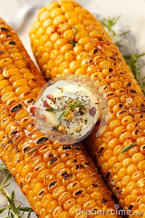 Grilled corn Stock Photo