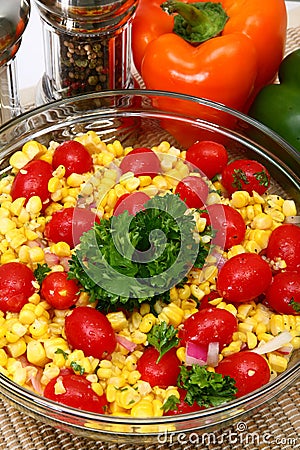 Grilled Corn Salad Stock Photo