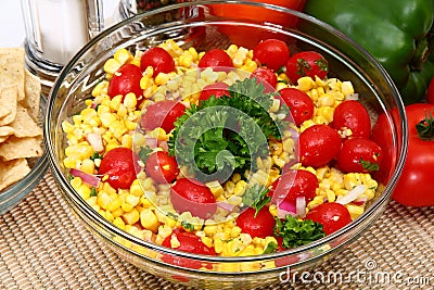 Grilled Corn Salad Stock Photo