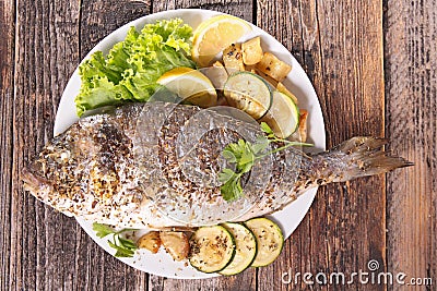Grilled dorado fish Stock Photo