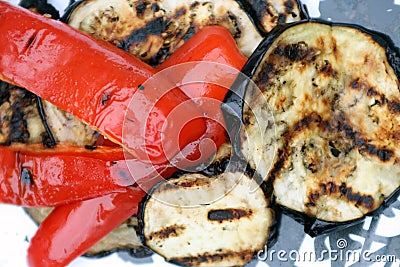 Grilled Eggplant (aubergine) a Stock Photo