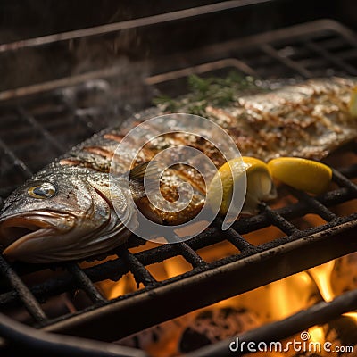 Grilled fish Stock Photo