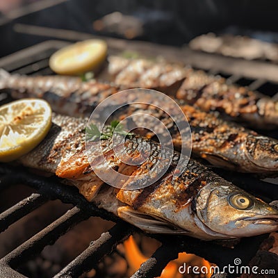 Grilled fish Stock Photo