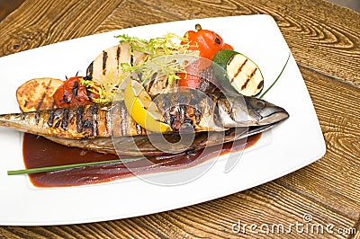 Grilled Fish Stock Photo